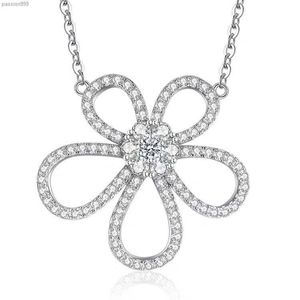 Fanjia Collier grande fleur plaqué argent or 18 carats pendentif tournesol diamant plein de diamant fleur creuse femme pendentif qui ne se décolore pas