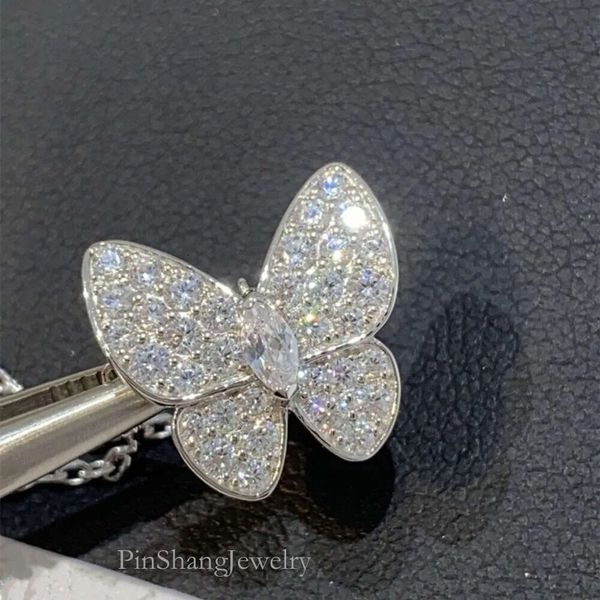 Fanjia – collier papillon en diamant pour femme, chaîne en argent pur plaqué or léger, sensation de haute qualité, célébrité d'internet