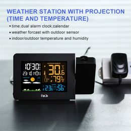 Fanju FJ3391 Weerstation met Projectie | Weermonitor | DCF Radio Control | Kalender | 7 talen | Backlight-wekker 201222