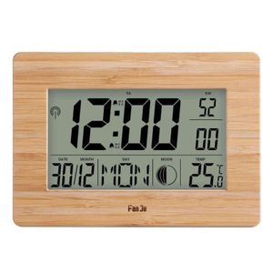 Fanju fj3530 digitale wandklok met extra groot display indoor temperatuur maan fase Dual alarm snooze kalender tafel bureau C 211112