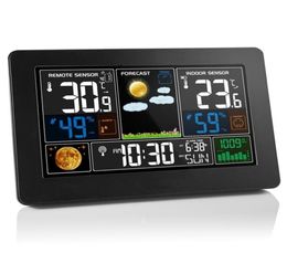 Fanju weerstation digitale wekker indoor buitenthermometer hygrometer barometer USB Charger draadloze sensor 2201223748993