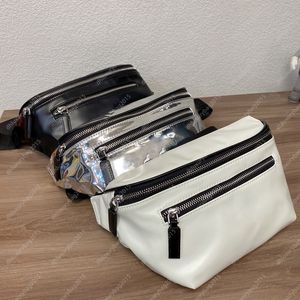 Fanny Pack Designer 3 Couleurs Casual Crossbody Unisexe Portefeuilles Sacs à fermeture éclair en cuir Noir Mini Cross Body Blanc Vintage Sacs à main Argent Portefeuille