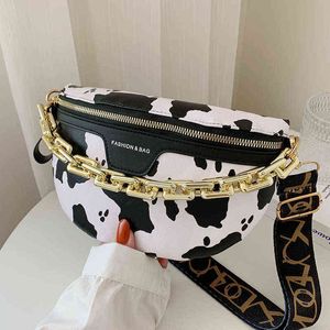 Fanny packs acrylique chaîne épaisse sac de taille pour femmes sac de poitrine léopard sac de téléphone portable de mode 220627