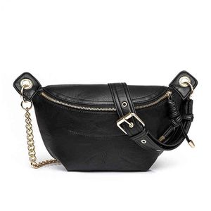 Fanny verpakt dames mode messenger tas pu borsttas niche taille tas dames 220627