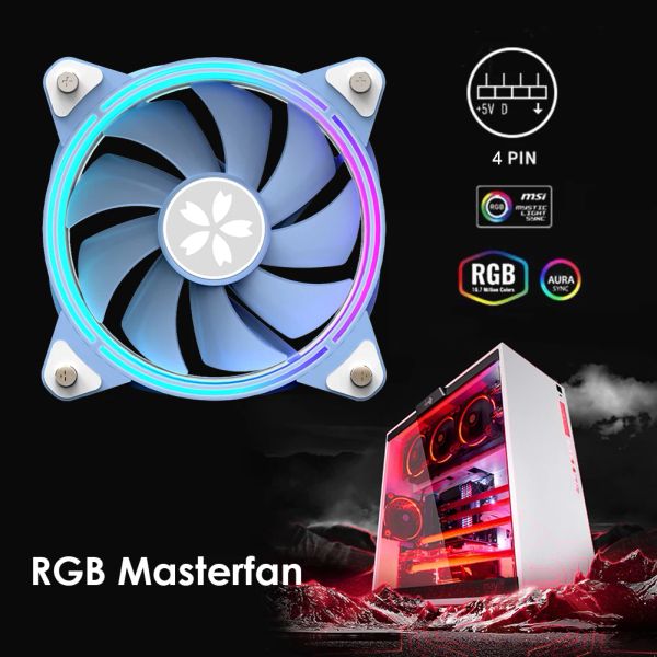 Fans 120mm PC Yeston ZEAGINAL ARGB CPU Enfriador de refrigeración Ventilador 4Pin PWM PC Caja Disipador de calor Radiador Lámpara de color Mute Cool RGB Enfriamiento