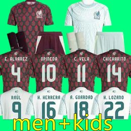 Fans 2024 25 Mexique Maillots de football National 24 25 S.Cordova J.QUINONES A.VEGA G.OCHOA S.GIMENEZ RAUL H.LOZANO CHICHARITO K.ALVAREZ hommes enfants chemise costume