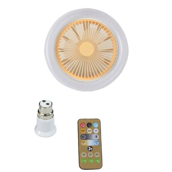 Ventilador de techo de control remoto de 30 W de 30 W con B22 a E27 Lámpara de luz Converter de enchufe de bombilla para el dormitorio de hogar Lámpara de enfriamiento de la cocina