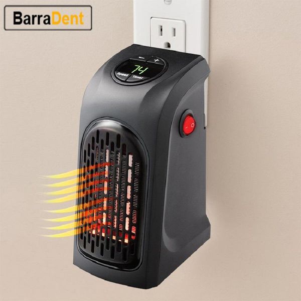 Fans Calentador eléctrico de 400w para habitación, Mini radiador portátil de calefacción de pared para el hogar, calentador de ventilador para invierno, oficina y dormitorio
