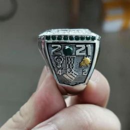 Fans'Collection 2021 s The Bucks Wolrd Champions Team Basketball Championship Ring Sport souvenir Fan Promotion Cadeau en gros216q