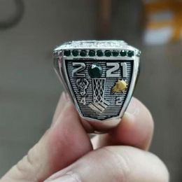 Collection des fans 2021 S The Bucks Wolrd Champions Team Basketball Championship Ring Sport Souvenir Fan Promotion Gift Wholesal216c