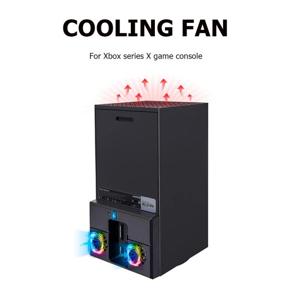 Ventiladores Ventilador de refrigeración de consola para Xbox Series X Soporte de refrigeración USB que cambia de color para XSX