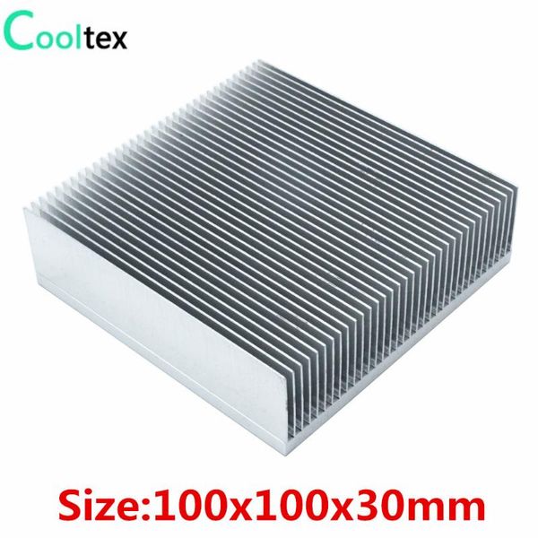 Ventiladores Refrigeración Disipador de calor de aluminio 100x100x30mm Aleta de biselado Disipador de calor Enfriador de radiador para chip electrónico Ventiladores de disipación de enfriamiento LED