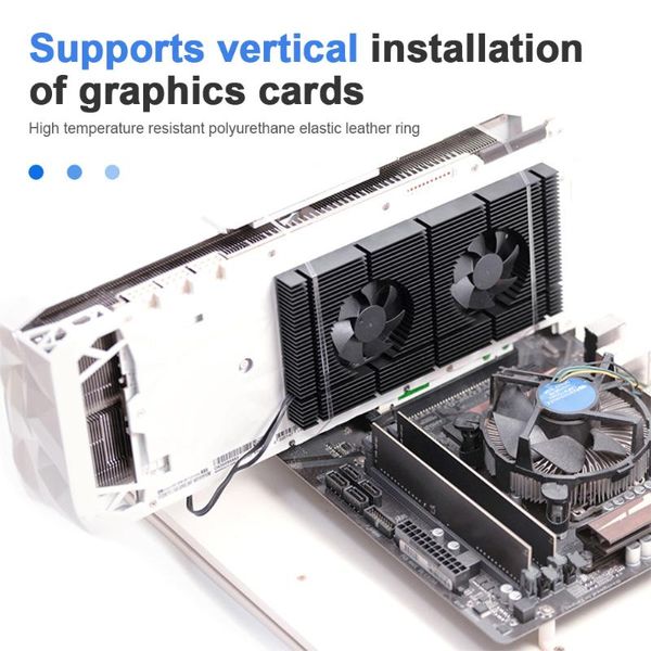 Ventilateurs Refroidissements Kit de radiateur de plaque arrière Carte graphique Fond de panier Refroidisseur de mémoire Double ventilateur PWM Dissipateur thermique GPU hautes performances pour RTX 3090 3080 3070F