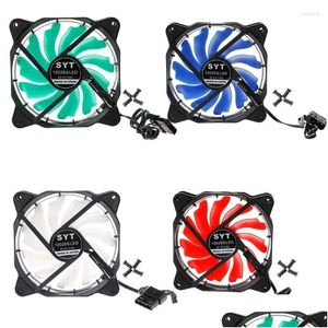 Fans Koelingen Computer voor behuizing 120 mm Led Rood Blauw Groen Cpu-koelventilator 1 Dropship Drop Delivery Computers Netwerkcomponenten Otc8D