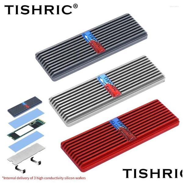 Ventilateurs Refroidissements Ordinateur Tishric EST SSD M2 Radiateur M.2 Refroidissement Dissipation thermique Gilet Pâte thermique Autocollant Refroidisseur pour 2280 Drop D OT78U