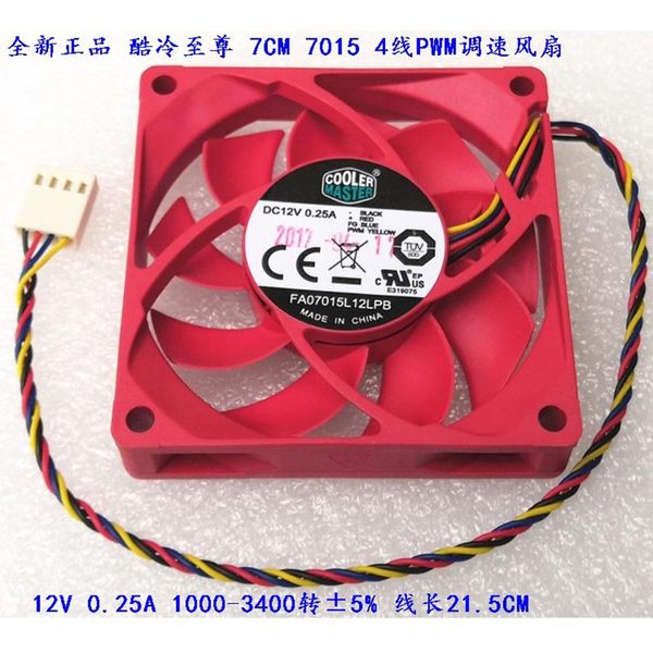 Ventilateurs Refroidissements Cooler Master DC12V 0.25A 7015 70 15MM 70MM Ventilateur FA07015L12LPB FA07015L12LNB AMD CPU 4PIN PWMFans