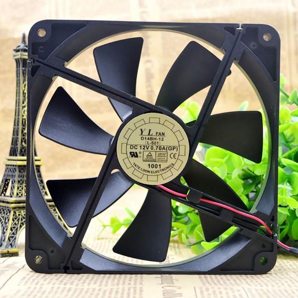 Ventilateurs Coolings D14BH-12 135mm ventilateur de refroidissement 140X140X25mm 4 fils PWM 2500 tr/min DC 12 V 0.35A pour Yate Loon muet ordinateur Chaasis Cpu FanFans