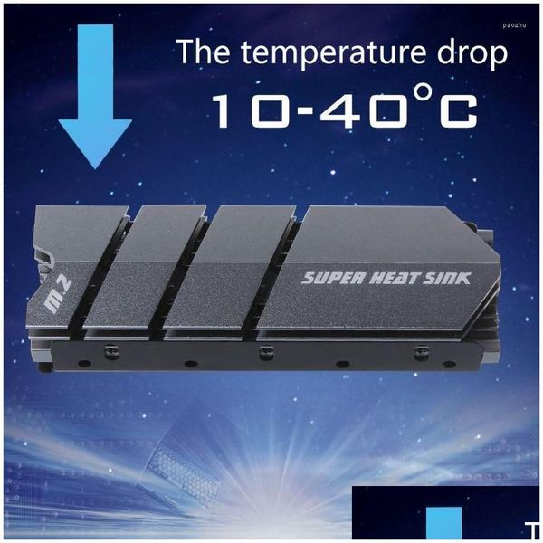 Ventiladores Refrigeraciones Ventiladores Refrigeraciones 1Set M.2 Ssd Nvme Ngff Disipador de calor Disipador de calor de aluminio con almohadilla térmica para disco duro M2 2280 PC de escritorio Coo Dh59B