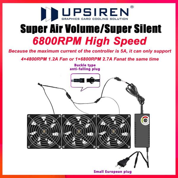 Ventiladores Refrigeraciones Alta velocidad Gran volumen de aire 100V 110V 220V Btc Máquina minera Estación de trabajo Gabinete 120MM Caja de servidor Sistema de enfriamiento FanFans