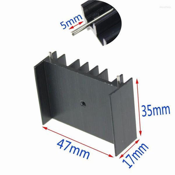 Ventilateurs refroidissements pièces/lot 35x47x17mm MOS IC Triode radiateur noir anodisé aluminium extrudé radiateur ventilateurs
