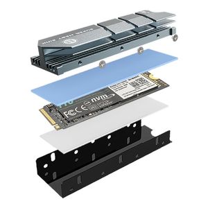 Ventilateurs Refroidissement de carte SSD M.2 Dissipateur thermique NVME Dissipateur thermique NGFF 2280 Feuille d'aluminium Conductivité thermique Plaquette de silicium CoolingFans