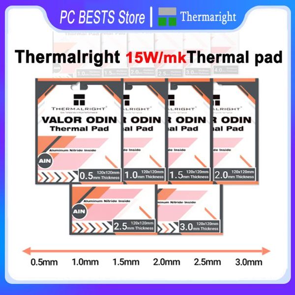 Ventilateurs Refroidissements Thermalright VALDR ODIN Conductivité du tampon thermique 15w / 95x50mm pour puce mère GPU / CPU Dissipation de chaleur PadFans en silicone