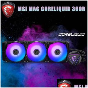 Enfriamiento de ventiladores Enfriamiento de agua MSI Mag Coreliquid 240R 360R RGB Cooler Soporte de ventilador AMD Intel CPU Motherboard Argb 120x120x25 mm Deliv Deliv Ote0K