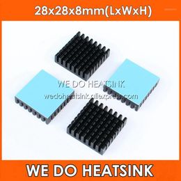 Fans Koelingen Wij doen HeatSink 28x28x8mm aluminium koeling Zwart Anodiseer thermische pads koellichaam voor elektronische producten1