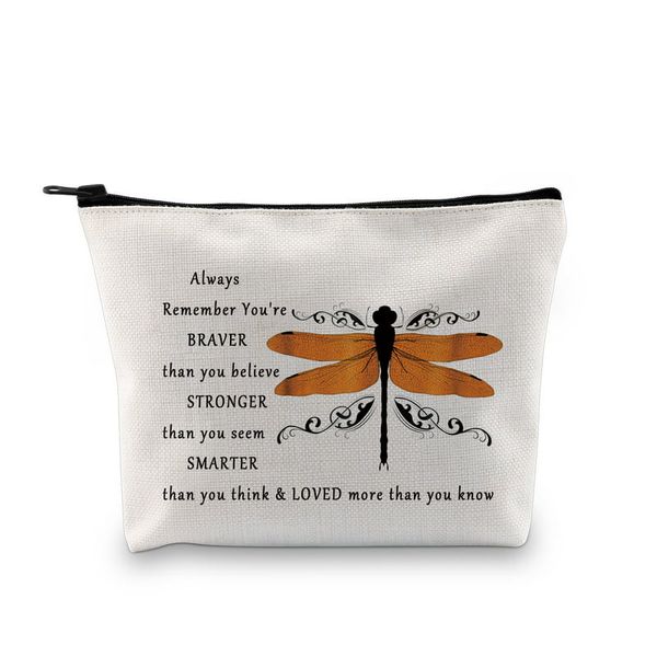 Fans Cosmetic Make up Bag Outlander Inspiré Gifts You Are Braver Stronger Smarter Than You Think Makeup Zipper Pouch Bag For W