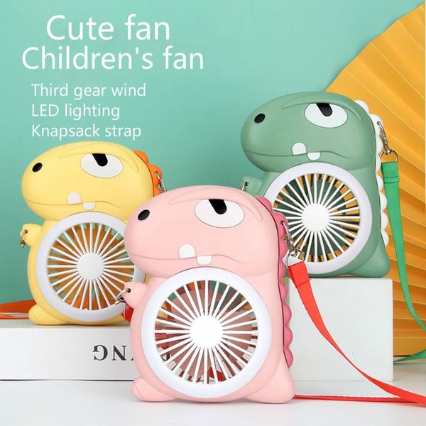 Ventilateurs USB de dessin animé créatif, mignon fille dinosaure étudiant Portable, Mini ventilateur de Charge extérieur pour enfants