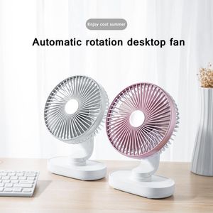 Fans Electric USB Auto Rotation Desktopventilator 4000 mAh Oplaadbare luchtkoelingsconditioner 4 Speed Wind Silent Portable for Home Office