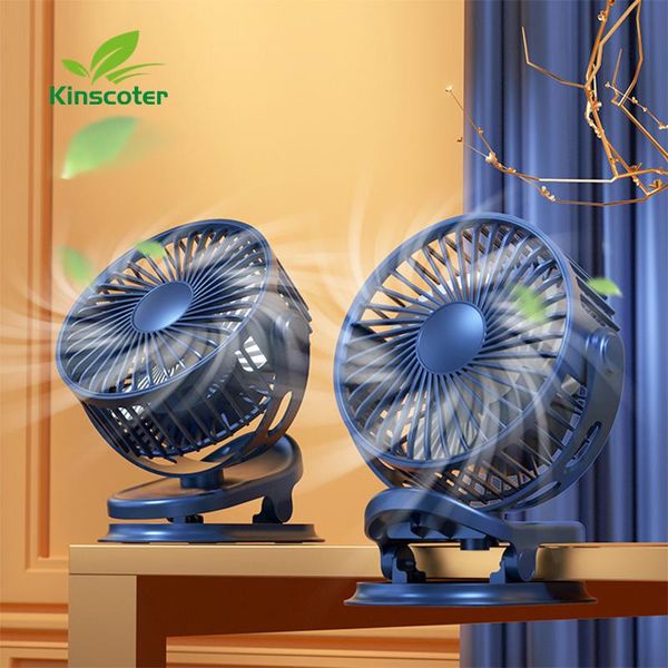 Fans Kinscoter Mini ventilador USB Ventilador de batería recargable con temporizador Viento fuerte 3 velocidades Escritorio Portátil Oficina silenciosa Camping al aire libre