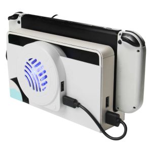 Ventiladores LED ventilador de refrigeración para Nintendo Switch OLED cargador Dock Cooler con luz estación de acoplamiento radiador para vapor calor externo