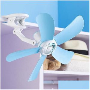 Fans Mini elektrische ventilator 5 bladeren Clip Breezer Koeler Kinderwagen S Mtifunction Muurhangende tafelmap Itas6632A Drop Delivery Dhoa5