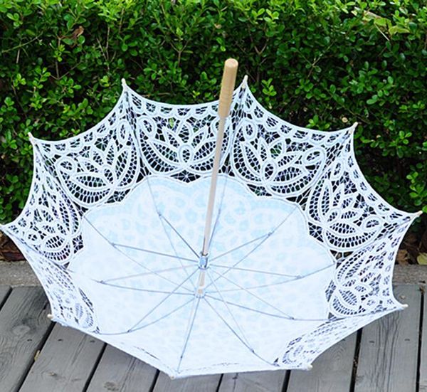 Ventilateurs Parasols 7 couleurs soleil dentelle parapluie Parasol broderie mariée blanc mariage Ombrelle Dentelle Parapluie Mariage 2021