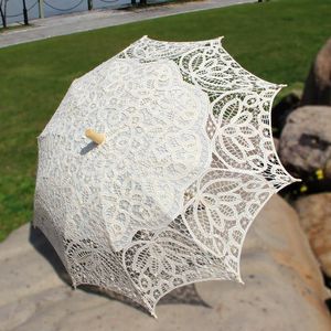 Fans Parasols Vintage Handgemaakte Pografie Recital Dance Stage Bruiloft Decoratie Kant Bruid Paraplu Battenburg Parasol