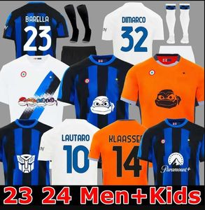 23 24 MAGLIA Inters Milans Soccer Jerseys Lukaku Kid Kit final Maillot de Foot Dzeko Lautaro 2023 2024 IM Maglie Football Shirt Training 115 ans