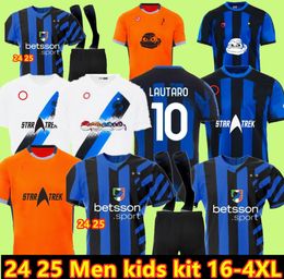 Fans speler 24 25 Lukaku inters Milans voetbaljersey Barella Intienten Milans Lautaro Vidal J. Correa 2024 2025 voetbalhirt Calhanoglu Men Kit 3rd Kids Dimarco Thuram