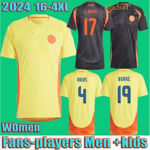 Joueur des fans 24/25 Colombia James Soccer Jersey 2025 Columbia Home Away Copa America D.Valoyes Arango C. Chucho Cuadrado Football Shirt Men Kids Femmes