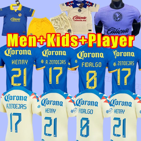 Fans Joueur Liga MX Club America 2023 2024 Maillots de football R.MARTiNEZ GIOVANI F.VINAS à domicile 3ème 23 24 Football Hommes Enfants Chemise Ensemble complet Kits troisième