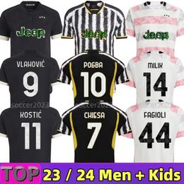 23/24 KOSTIC T.WEAH voetbalshirts 2023 2024 thuis weg 3RD MILIK DI MARIA VLAHOVIC KEAN POGBA CHIESA McKENNIE LOCATELLI Kits heren en kinderen uni voor Juventus maillot