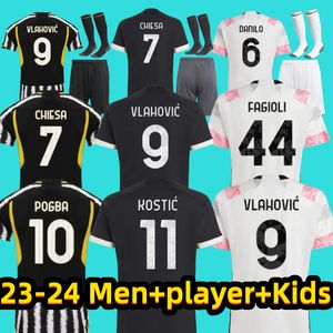 Fans Player Soccer Jerseys 2023 2024 Home Away MILIK DI MARIA VLAHOVIC KEAN POGBA CHIESA McKENNIE LOCATELLI Maillot de football 22 23 24 Kits hommes et enfants unifor JUvEntUs