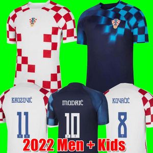 2022 Kroati￫ Modric Soccer Jerseys Nationaal Team Mandzukic Perisic Kalinic 22 23 Croazia voetbalshirt Kovacic Rakitic Kramaric Men Kids Kit -uniformen