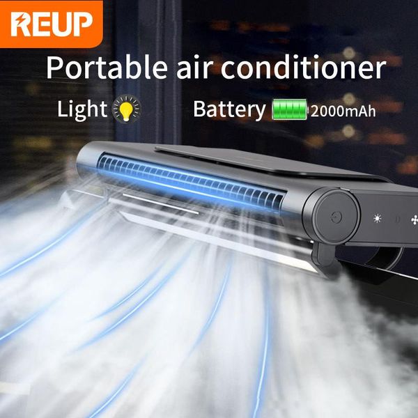 Climatiseur portable, ventilateur électrique rechargeable, brumisation réglable, refroidisseur d'air, veilleuse silencieuse, humidificateur à brume fraîche