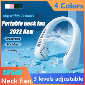 Fans draagbare hangende nekventilator blaasloze stomme fans mini elektrische draadloze ventilator USB oplaadbare airconditioning koeler voor sportventilator