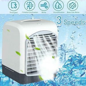 Fans Draagbare Mini Desktop Airconditioner USB Kleine ventilator Koeling Luchtbevochtiger Aromatherapie Luchtkoeler met ijswatertank