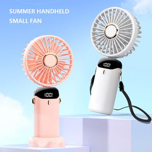 Fans Summer Electric Fans LED Display Handheld vouwventilatoren Mini 5000 mAh draagbare desktop opvouwbare ventilator oplaadbare 5-versnellingsbak USB-fan 230717