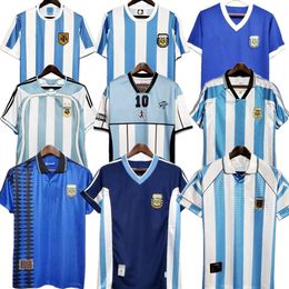 Fans Tops 1996 98 Argentinië Retro voetbalshirt Maradona Retro 2000 2001 2006 2010 Kempes Batistuta Riquelme HIGUAIN KUN AGUERO CANIGGIA AIMAR Tees