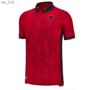 Fans Tops Voetbalshirts Albanië Home Rode Jersey Witte Shirts Derde Zwart Voetbaluniform met korte mouwen van het nationale teamH240312
