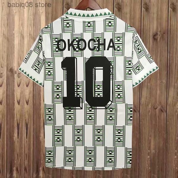 Fans Tops Tees 1994 1996 1998 OKOCHA FINIDI Camisetas de fútbol retro para hombre Equipo nacional KANU Local Verde Blanco Camiseta de fútbol visitante Uniformes de manga corta T230720